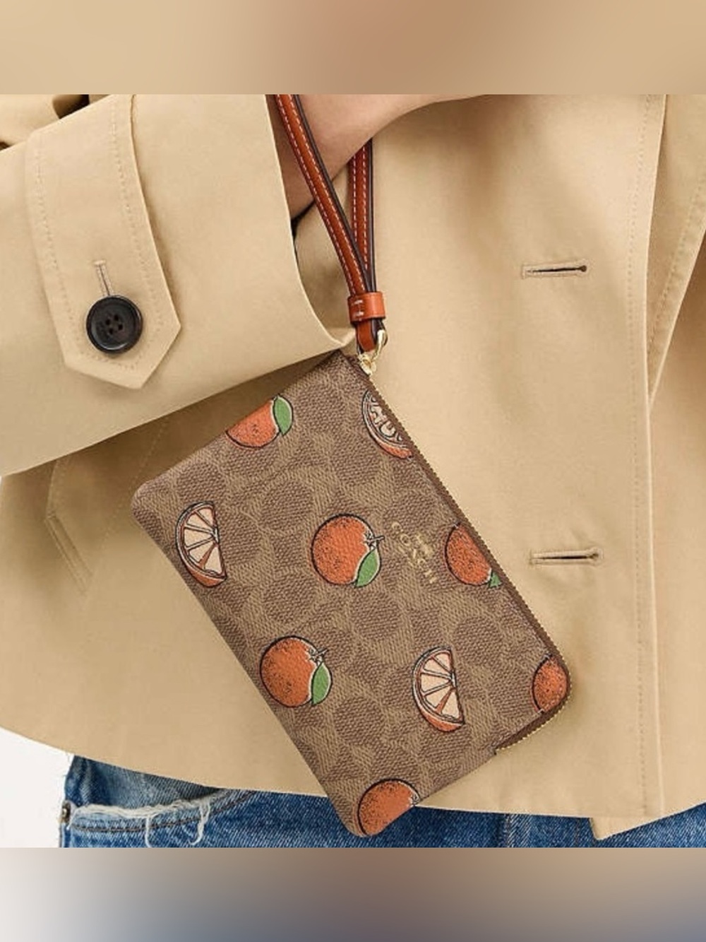 AUTHENTIC Coach Wristlet with Oranges!